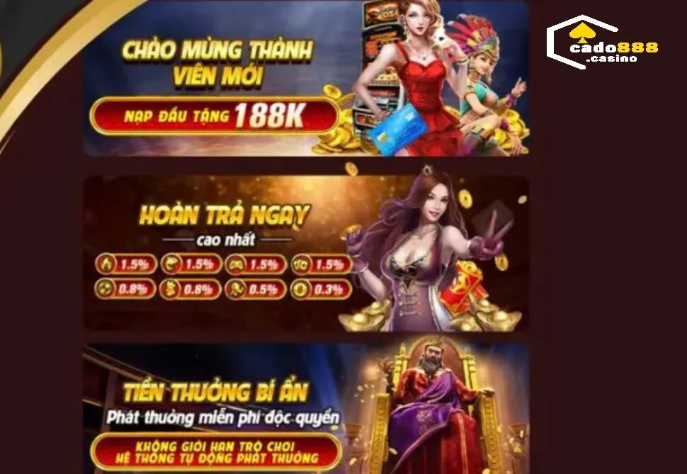 Sự kiện tặng thưởng 20% cho lần nạp thứ hai tại Cado888